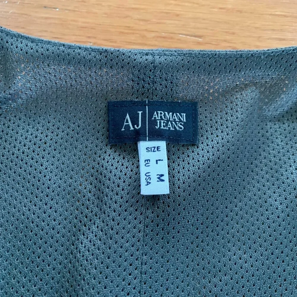 Armani Jeans Button Front Vest Men's M Casual Sleeveless Jacket AJ Grey‎ Gray